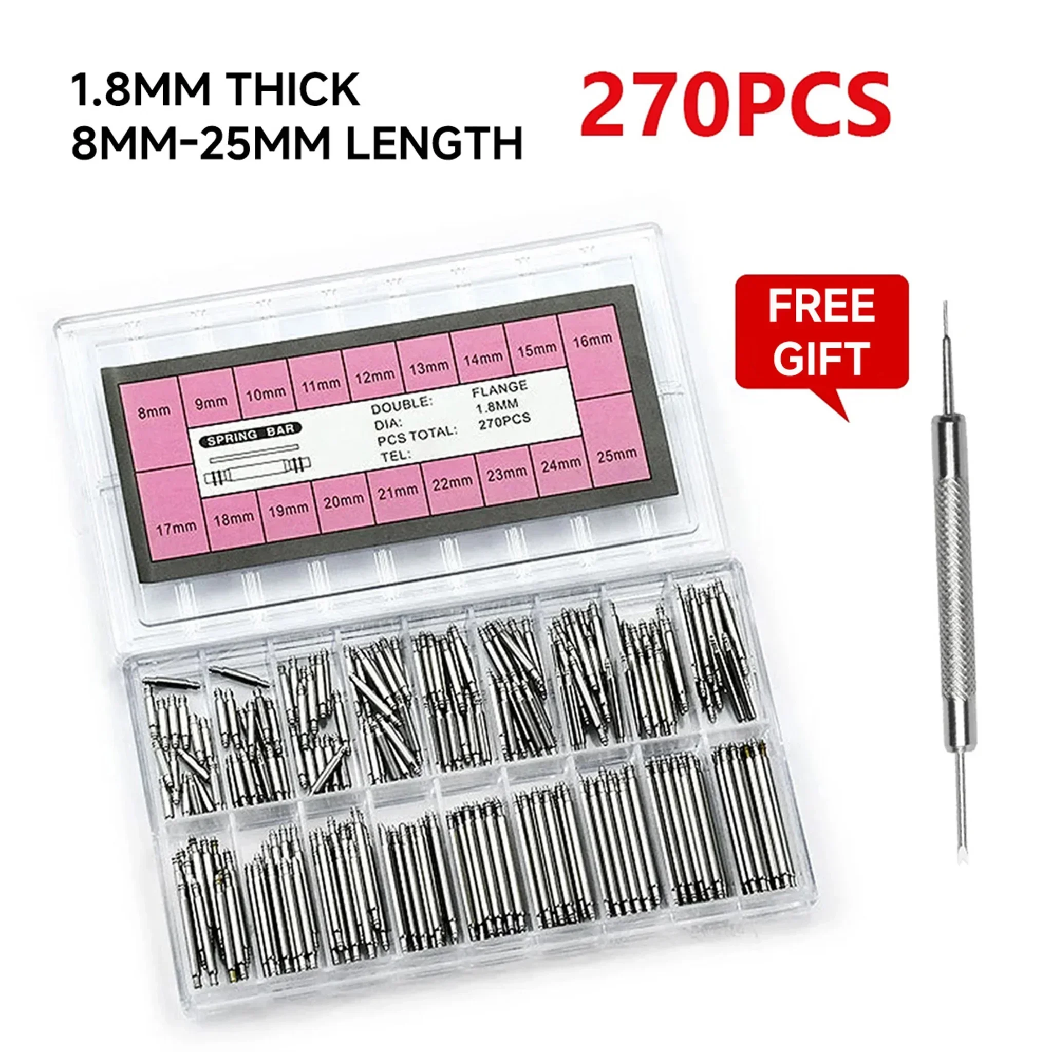 Spring Bar Tool Set - Barras de mola de aço sem