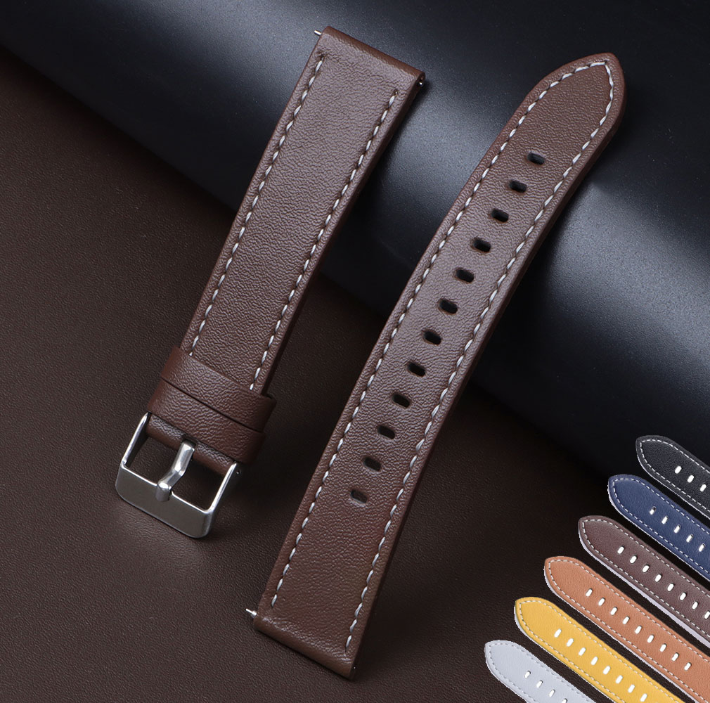 Leather Strap Quick Release - Pulseiras de couro de bezerro genuíno