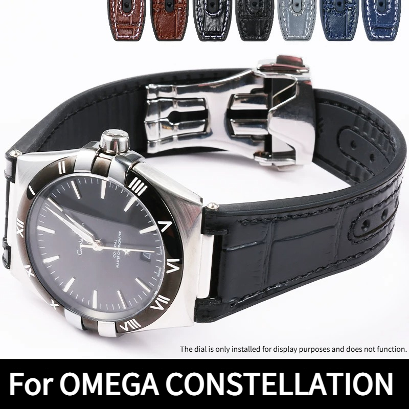 Omega Watch Constellation - Pulseira de relógio de couro genuíno