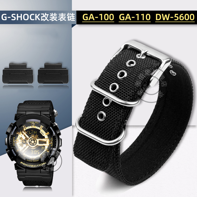 Casio Watch G-Shock Dw-5600 - Modificado Canvas Nylon Watch Strap, Pulseira