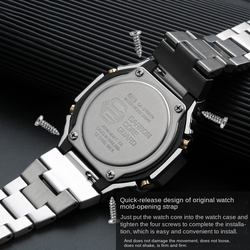 Stainless Steel Metal Strap pa - Casio Watch G-Shock Ga-2100 avaliação e preço
