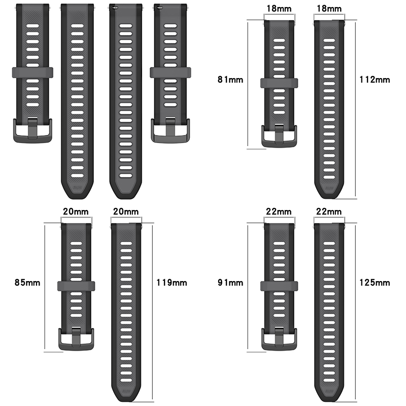 Pulseira de silicone com textu - Silicone Watch Band 22Mm avaliação e preço