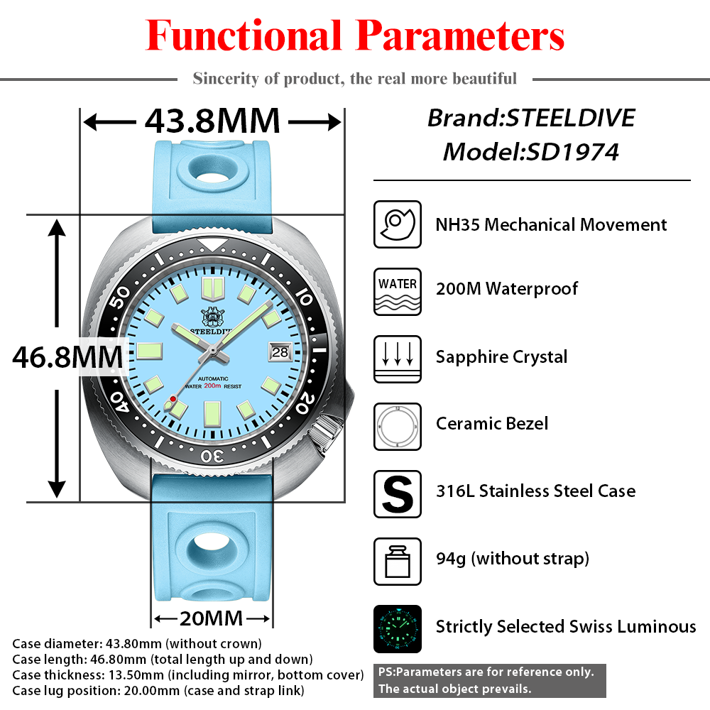 Steeldive sd1974 novo 43.8mm m - Seiko Watch Prospex avaliação e preço