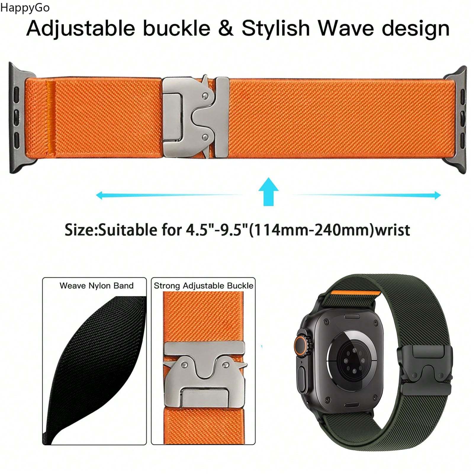 Pulseira de Nylon Larga e Elás - Parachute Strap Elastic avaliação e preço