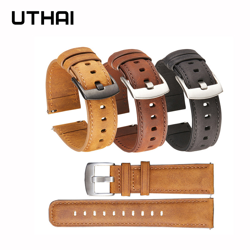 Pulseiras de Relógio UTHAI Z85 - Leather Strap Quick Release avaliação e preço