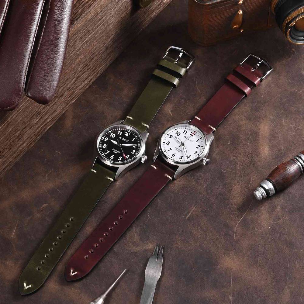 WOCCI-Pulseiras de Relógio Cer - Leather Strap Quick Release avaliação e preço