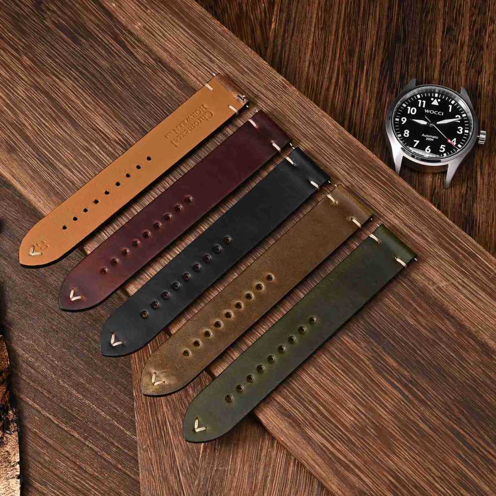 WOCCI-Pulseiras de Relógio Cer - Leather Strap Quick Release avaliação e preço